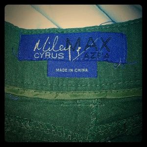 Army green mixed linen short